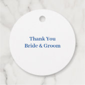 ブルーマティーイブックアイカスタムウェディングメッセージカード フェイバータグ (裏面)