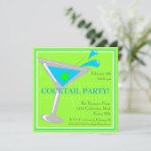 ブルーマティーニパーティー招待状 招待状 (スタンド正面)