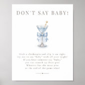 ブルーマティーニベイビーシャワーゲーム サイン Don't Say Baby (正面)