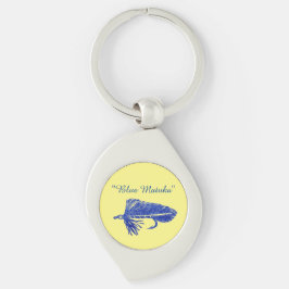 ブルーマトゥカストリーマー、フライ結び、フライ釣りアート キーホルダー