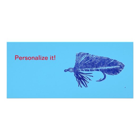 ブルーマトゥカストリーマー、フライ結び、フライ釣りアート ラックカード (正面)