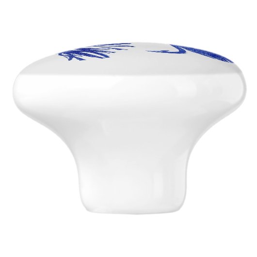 ブルーマトゥカストリーマー、フライ釣り、フライ結びアート セラミックノブ (側面)