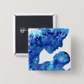 ブルーマドンナとモダンチャイルド絵画クリスチャン 缶バッジ (正面&裏面)