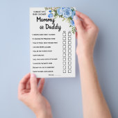 ブルーママかパパの彼は彼女はバイリンガルゲームカードを言った チラシ (ハンドル)