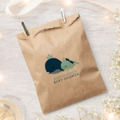 ブルーママとベビー鯨赤ちゃんシャワー フェイバーバッグ (クリップ留めされた状態)