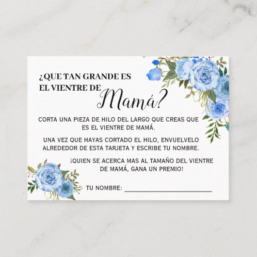 ブルーママのベリーゲームのバイリンガルカードはどれくらい大きい プレイスカード (裏面)