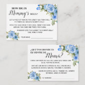 ブルーママのベリーゲームのバイリンガルカードはどれくらい大きい プレイスカード (正面/裏面)