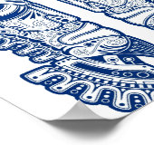 ブルーマヤ双子マスク白に幻想 ポスター (角)