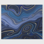 ブルーマラカイトゴールデンアクセント高級シックジェムストーン ラッピングペーパー (フラット)