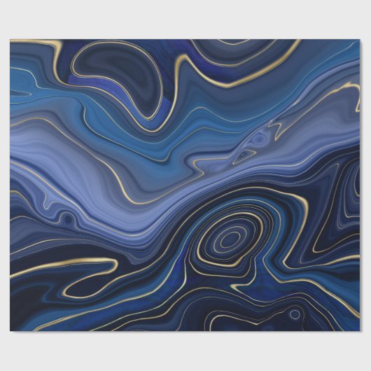 ブルーマラカイトゴールデンアクセント高級シックジェムストーン ラッピングペーパー (フラット)