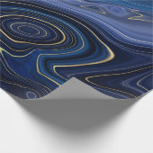 ブルーマラカイトゴールデンアクセント高級シックジェムストーン ラッピングペーパー (角)