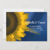 ブルーマリッジアナウンスに黄色のひまわり 案内状 (正面)