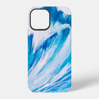 ブルーマリンの水彩画の美しさ:大海の波 iPhone 12ケース