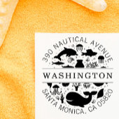 ブルーマリンアニマルズファミリーネーム差出人住所 セルフインキングスタンプ