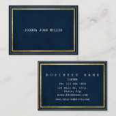 ブルーマリンゴールデンフレームベルベットホワイトビップ 名刺 (正面/裏面)