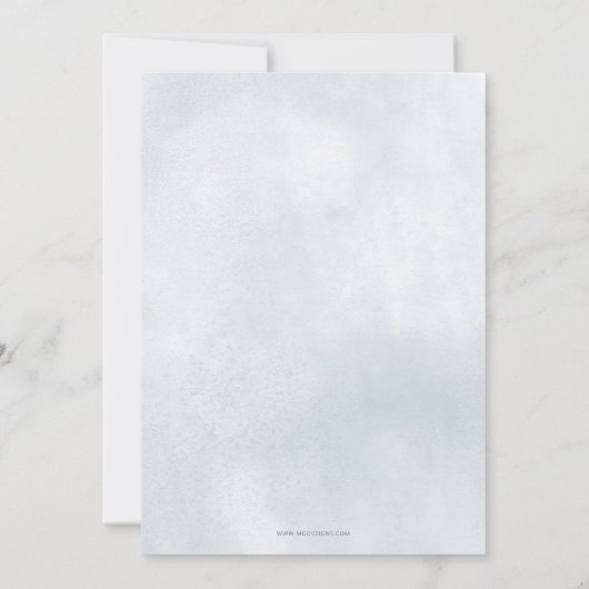 ブルーマリンシーシェル海シービーチベビーシャワー 招待状 (裏面)