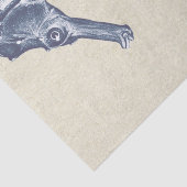 ブルーマリンライフシーホースオンベージュアンティーク紙 薄葉紙 (詳細)