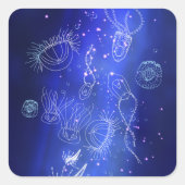 ブルーマリン水中クラゲの世界 スクエアシール (正面)