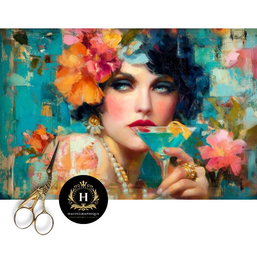 ブルーマルティニグラムウーマンデコップページ 薄葉紙