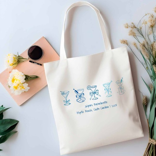 ブルーマルティニバチェロレッテ花嫁ギフト トートバッグ