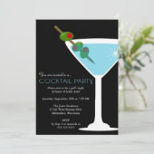 ブルーマルティーニカクテルパーティの招待状 招待状 (スタンド正面)