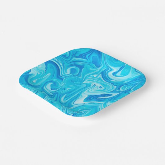 ブルーマルベー絵を描ズアルモダンハヌカーおもしろい ペーパープレート (傾斜あり)