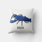 ブルーマロンcrayfish漫画イラストレーション クッション (裏面)