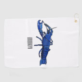 ブルーマロンcrayfish漫画イラストレーション ゴルフタオル (横)