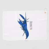 ブルーマロンcrayfish漫画イラストレーション ゴルフタオル (横)