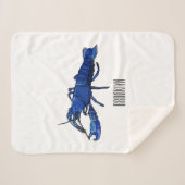 ブルーマロンcrayfish漫画イラストレーション シェルパブランケット (正面(横))