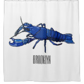 ブルーマロンcrayfish漫画イラストレーション シャワーカーテン (正面)
