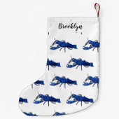 ブルーマロンcrayfish漫画イラストレーション スモールクリスマスストッキング (裏面)