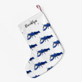 ブルーマロンcrayfish漫画イラストレーション スモールクリスマスストッキング (裏面 (吊り時))