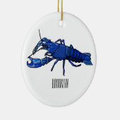 ブルーマロンcrayfish漫画イラストレーション セラミックオーナメント (右)