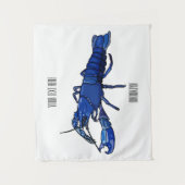 ブルーマロンcrayfish漫画イラストレーション タペストリー (正面)