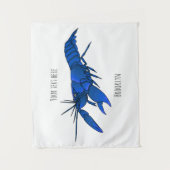 ブルーマロンcrayfish漫画イラストレーション タペストリー (正面)