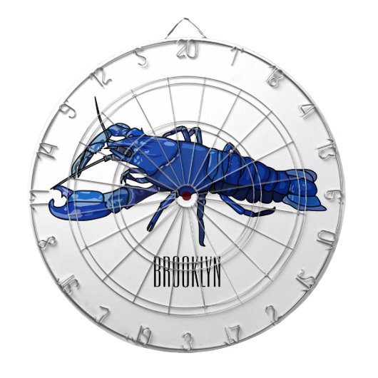 ブルーマロンcrayfish漫画イラストレーション ダーツボード (正面)