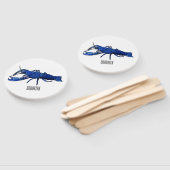 ブルーマロンcrayfish漫画イラストレーション ハンドファン (組立なし)