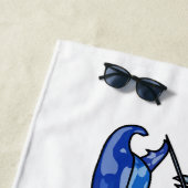 ブルーマロンcrayfish漫画イラストレーション ビーチタオル (インサイチュ)