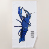 ブルーマロンcrayfish漫画イラストレーション ビーチタオル (正面)