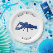 ブルーマロンcrayfish漫画イラストレーション ペーパープレート (パーティー)