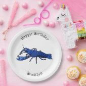 ブルーマロンcrayfish漫画イラストレーション ペーパープレート (パーティー)