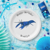 ブルーマロンcrayfish漫画イラストレーション ペーパープレート (パーティー)