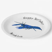 ブルーマロンcrayfish漫画イラストレーション ペーパープレート (アングル)