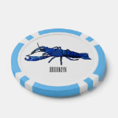 ブルーマロンcrayfish漫画イラストレーション ポーカーチップ (シングル)