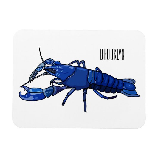 ブルーマロンcrayfish漫画イラストレーション マグネット (横)