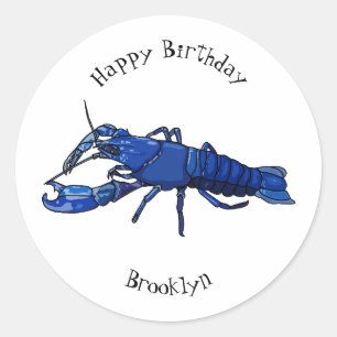 ブルーマロンcrayfish漫画イラストレーション ラウンドシール