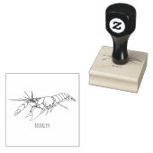 ブルーマロンcrayfish漫画イラストレーション ラバースタンプ (押印)