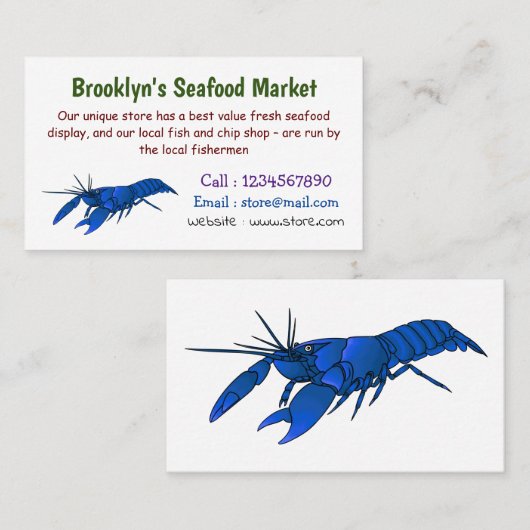 ブルーマロンcrayfish漫画イラストレーション 名刺 (正面/裏面)