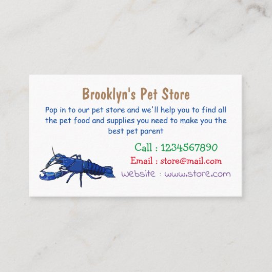 ブルーマロンcrayfish漫画イラストレーション 名刺 (正面)